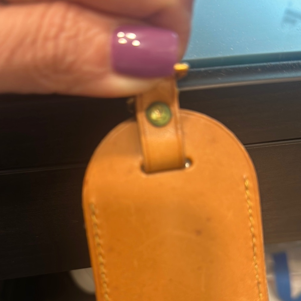 Louis Vuitton Brown Leather Bag Tag - Picture 3 of 4